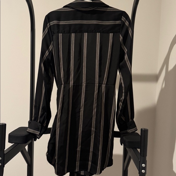 SIMKHAI Black Striped Wrap Dress - Picture 5 of 5